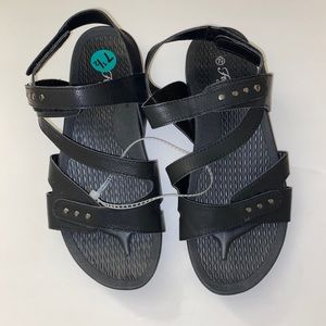 Forever black strapped sandals